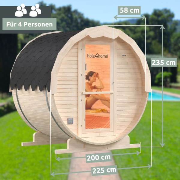 Fass-Sauna Pini wood Größe L